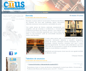 conservatoriourense.org: CMUS OURENSE
Web oficial do Conservatorio de Música de Ourense. Departamentos, sistemas de acceso, información xeral, actividades, novas, contacto, etc.