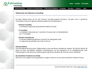 extension-consulting.de: Extension Consulting Frankfurt: Prokjektmanagement,Prozessmanagement,IT Consulting u.a. für Krankenhäuser,Krankenversicherungen
Die Unternehmensberatung Extension Consulting bietet Beratung für Projektmanagemt, Prozessmanagent, Unternehmensverkäufe, Gesundheitswesen, Healthcare, Krankenversicherungen, Krankenhäuser, Industrie, Banken, Versicherungen und IT-Organisationen.