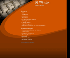 jgwinston.com: JG Winston
JG Winston, Documentation projects planned and executed on time and on budget.