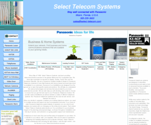 select-telecom.com: Panasonic Phone Systems in Miami, Florida Call us at 305-235-3603 - 
Panasonic Lease Available
