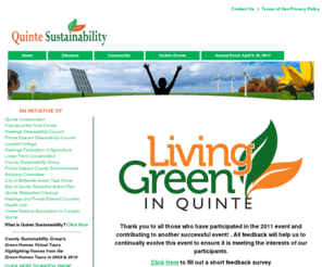 quintesustainability.ca: Quinte Sustainability Website Home to the Living Green in Quinte Show (formerly Sustainable Living Symposium) | Latest
Quinte Sustainability