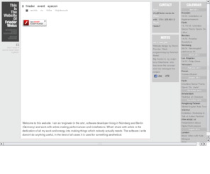 frieder-weiss.de: Frieder Weiss - Welcome - Frieder Weiss
performance work between technology and dance