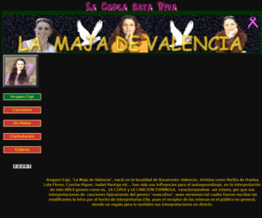 xn--cancion-espaola-9qb.com: Cancion Española
Amparo Espi, -La Maja de Valencia-, interprete de Copla y Cancion Española, canciones, videos de directos y otros. Disfrute de  un evento agradable, con  alegria y arte, en, sus actuaciones en directo