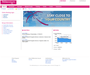 millenniumbank.biz: Millennium bcp
O millenniumbcp.pt é o portal financeiro para Clientes Particulares Millennium bcp