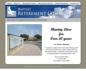 baptistmemorialshealthcare.com: Retirement Living in San Angelo - Baptist Retirement Community
Retirement living in San Angelo Texas.  Continuum of Senior Health Care including Alzheimer's Care, Rehab, Therapy, Transitional Unit, Independent Retirement Living.