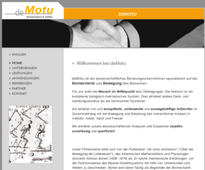 demotu.com: deMotu GmbH -  Ihr Partner und Berater bei Fragen zur Biomechanik des Menschen
deMotu GmbH -  Ihr Partner und Berater bei Fragen zur Biomechanik des Menschen