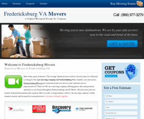 fredericksburgmovers.us: Fredericksburg Movers
Fredericksburg Movers office and Residential Moving Services Free moving estimate BBB reliable and affordable local Movers in Fredericksburg VA Call (866) 977-3279 