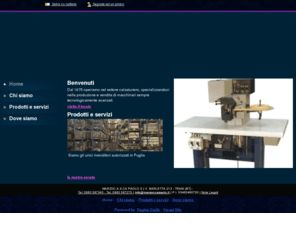 marzoccapaolo.com: MARZOCCA PAOLO, Trani (BT) - Visualsite
Siamo specializzati in macchine per la lavorazione di calzature e suole.
