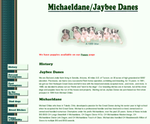mdjbdanes.com: Michaeldane - Jaybee Great Danes: Index
Michaeldane - Jaybee Great Danes. Home of Champion Great Danes 