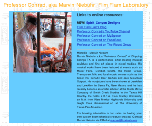 professorconrad.com: Professor Conrad, aka Marvin Niebuhr, Flim Flam Laboratory
Professor Conrad's Home Page