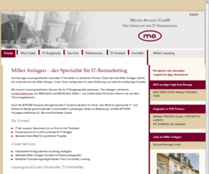 it-used.com: Miller Anlagen GmbH - IT Remarketing: Home
Miller Leasing HeaderClaim