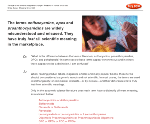 anthocyanoside.com: Define: flavanols, anthocyanins, proanthocyanidins, OPCs, polyphenols
