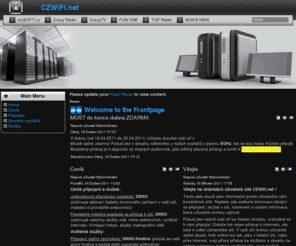 czwifi.net: Welcome to the Frontpage
CZWifi.net je webový portál uživatelů sítě mySOFT.cz