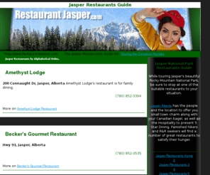 restaurantjasper.com: Jasper Restaurants Guide
Jasper National Park restaurants guide with your Canadian Rockies tour guide.