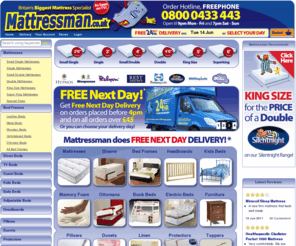 mattressman.co.uk: Mattresses, Beds, & Memory Foam Mattresses by Mattressman UK
Do you want some really great deals on Mattresses & Beds? Do you want FREE Next Day Delivery? Visit Mattressman Today!! or call us FREE on 0800 0433 443