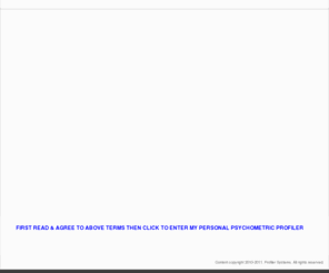 mypersonalprofiler.com: My Personal Flash
promotional offer, sample reports, call centre operator psychometric testing