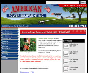 americanpowereq.com: American Power Equipment,WI,Echo,Husqvarna,Stihl
American Power Equipment in Waterford, WI, family owned since 1991, authorized seller and dealer for Husqavarna, Stihl and Echo. Great deals on many OEM Brand Parts!!!