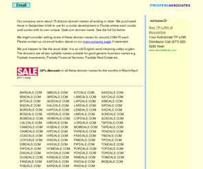 tendale.com: Prospero Associates Limited - ???dale.com domain names
Prospero Associates Limited, Dale domain names