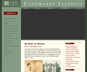 landmarksillinois.com: Landmarks Illinois
Landmarks Preservation Council of Illinois (LPCI) is the only statewide not-for-profit membership organization dedicated to the preservation of Illinois' architectural and historic resources