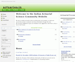 actuaries.in: Actuaries India :: Indian Actuarial Science Community
Indian Actuarial Science Community