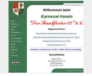 kv02er.com: KV Der Frankfurter 02 - Home
Home page des Karneval-Verein Der Frankfurter 02 e.V.