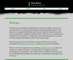 boicevoice.com: Dan Boice... Voice-Over Artist
Your Voice Next Door