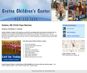 gretnachildrenscenter.com: Child Care Service Gretna, NE - Gretna Children’s Center
Gretna Children’s Center provides child care service to Gretna, NE. Call 402-332-5606 today.