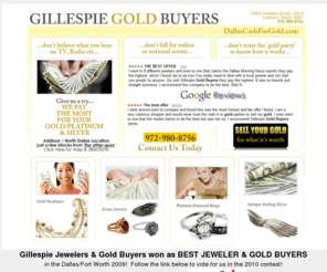 mesquitecashforgold.com: voted #1 Gold Buyer in DFW
Dallas Gold Buyer, Watch Buyer, Diamond Buyer and Jewelry Buyer from Dallas.