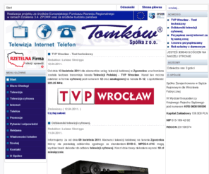 tomkow.pl: Telewizja Kablowa Tomków Sp. z o.o. - Start
Telewizja Kablowa Tomków Sp. z o.o. Internet i Telewizja