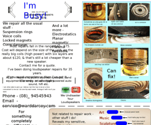 warddarcey.com: Loudspeaker Repairs by Ward Darcey
Title page - overview of loudspeaker repair service