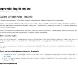 gratisingles.info: Aprender inglés online: Entender inglés en forma eficaz y concisa
Entender inglés en forma eficaz y concisa