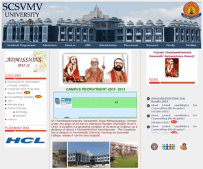 kanchiuniv.ac.in: SCSVMV University - Kanchipuram
SCSVMV Declared as Deemed to be University located at Enathur, at near from Kanchipuram.