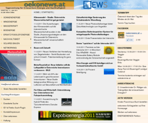 oeko-news.com: oekonews.at - Erste Tageszeitung für ERNEUERBARE ENERGIE und Nachhaltigkeit -  Zeitung Medium Portal Fachblatt Zeitschrift tagesaktuell Erneuerbare Energien rss  xml
 Die Online-Zeitung  für österreichische Ökologie-Interessierte! Aktuelle Infos über Erneuerbare Energie und Nachhaltigkeit. Mit Möglichkeiten aktiv zu werden. Mit RSS-Newsfeed