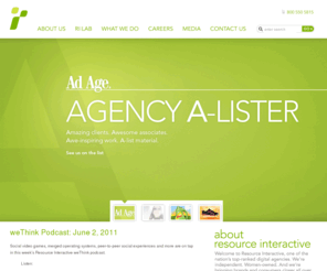 resource.com: Resource Interactive: A Top Ranked Agency Bringing Brands & Consumers Closer.
Resource Interactive creates bold opportunities for consumer engagement and competitive advantage, bringing research-driven insights to our work, and leading Fortune 500 companies through an ever-evolving digital economy.