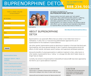 buprenorphine-detox.net: About Buprenorphine Detox | Buprenorphine Detox
Buprenorphine is an opioid with effects that are similar to (but milder than) heroin or methadone.