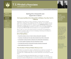 501c3-application.net: Start a Nonprofit Organization | 501c3 Setup & Tax Exempt Status Law - Nonprofit Attorney
T. S. Wrobel & Associates provides professional startup and compliance services for 501c3 nonprofits. Free consultation: 800-928-4161. We provide cost effective, timely legal services to philanthropic and organizations across the country