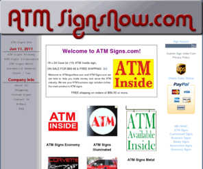 atmsignsnow.com: Atmsignsnow.com - Your ATM Signs Specialist Online
 ATM Signs Starting at $3.95! FREE Shipping, Custom and pre-printed signs for all aspects of your business.Save money Custom made round ATM Signs, for sale, automotive, safety and more.  