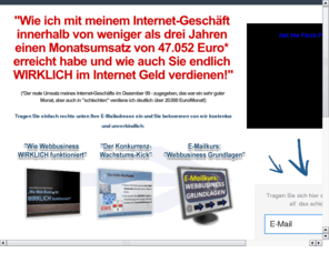 netzverdienst24.info: Geld verdienen - erfolgreich arbeiten von zu hause. Nebenverdienst und Zusatzeinkommen von zu Hause aus
Geld verdienen, Nebenverdienst, Zusatzeinkommen oder arbeiten von zu Hause. Eine gute, effektive Moeglichkeit fuer jeden, bei freier Zeiteinteilung ein Nebeneinkommen, einen Zusatzverdienst von zu Hause aus zu erreichen..