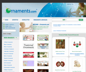 handcrafted-ornaments.com: Ornaments.com
1000's of ornaments - Christmas ornaments - Personalized ornaments - Ornament stands