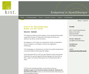 kist-sprachtherapie.de: Praxis für Sprachtherapie / Logopädie Bente von der Heide - Hannover Südstadt.
KiST-Kompetenz in Sprachtherapie. Praxis für akademische Sprachtherapie in Hannover Südstadt.