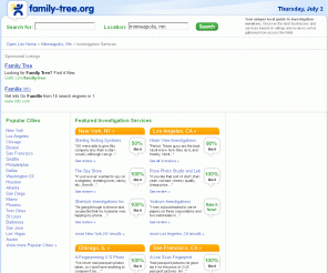 family-tree.org:  Investigation Services - family-tree.org
family-tree.org is your local source for Investigation Services, including reviews, recommendations and more.