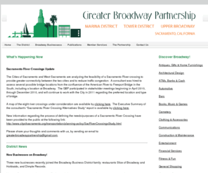 greaterbroadwaydistrict.com: Greater Broadway Partnership | Home
The Greater Broadway Partnership is a property-based business improvement district (PBID) in Sacramento, CA, that aims to retain existing businesses and foster new businesses in the Broadway Corridor.