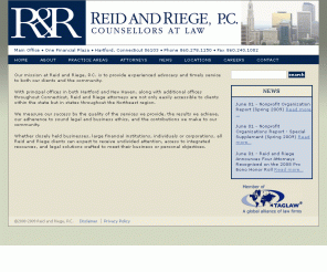 reidriege.com: Principal law offices in Hartford, New Haven, West Hartford, Woodbury, Connecticut. Legal solutions for closely held businesses, large financial institutions, individuals or corporations. - Reid & Riege, P.C.
