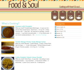 foodandsoul.com: Food and Soul — Cooking with your heart and soul................
Cooking with your heart and soul................