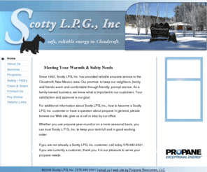 scottylpg.com: Scotty LPG, Inc - Serving New Mexico since 1962
Scotty LPG, Inc. 575-682-2321: Since 1962, Scotty LPG, Inc. has served the propane needs of Cloudcroft New Mexico through prompt, courteous, dependable propane delivery and water heater repair service.