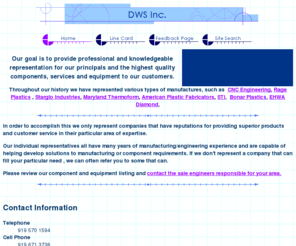 dws-mfgreps.com: DWS Inc.
At DWS Inc., we have discovered that providing unbeatable customer relations, timely deliveries, and competitive prices are key attributes to maintaining a successful and lasting business.