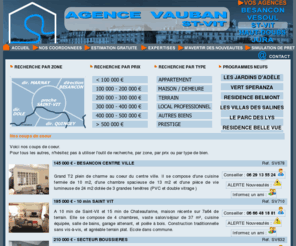 vaubanstvit.com: Agence Immobilière Vauban à Saint-Vit - Immobilier Vendre appartement maison terrain biens
Agence Immobilière Vauban à Saint-Vit, Doubs, Franche-comté, conseiller, Biens de prestige, appartement, maison, terrain, local commercial, chambre, cuisine, garage, quartier, secteur