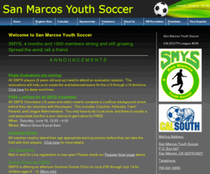 sanmarcosyouthsoccer.org: San Marcos Youth Soccer - SMYS Home Page
San Marcos Youth Soccer