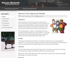 volgascouts.org: Volga Scouts
Website for the Boy Scouts and Cub Scouts in Volga South Dakota.