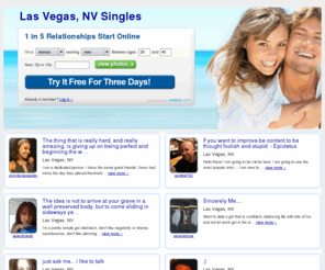 lasvegas-singles.net: Las Vegas Singles - Find Singles in Las Vegas, NV
Browse Las Vegas, NV singles ads and find the perfect date on Lasvegas-Singles.Net.  Local online dating has never been this easy.